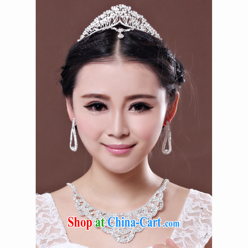 Time his bride's new Korean-style and ornaments of jewelry Crown necklace earrings 3-piece kit jewelry hair accessories wedding wedding accessories jewelry Crown, the time, and, on-line shopping