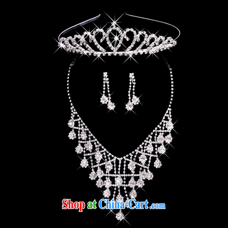 Time Syria bridal accessories wedding head-dress-trim Crown necklace earrings 3-piece kit banquet jewelry hair accessories wedding wedding jewelry gift box 3 piece set, the time, and, on-line shopping