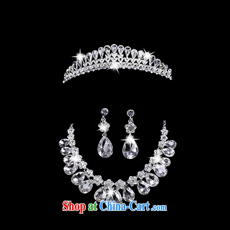 Time Syria luxury Crown necklace earrings 3-piece water drill accessories kit bridal wedding dresses accessories jewelry ornaments for hair accessories wedding dresses wedding photo building supplies necklace earrings, time, and shopping on the Internet