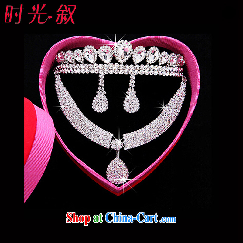 Time his bride's head-dress-trim the screws that Diamond Crown necklace earrings 3-piece kit Korean jewelry hair accessories wedding wedding accessories jewelry gift set 3 piece set