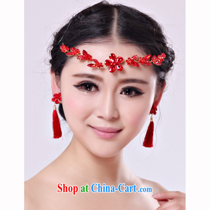 Time Syrian national wind red wood drill Ear clip ear fall dresses accessories bridal long marriage wedding flow, ear ornaments and earrings, time, and shopping on the Internet