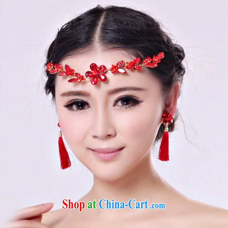 Time Syrian national wind red wood drill Ear clip ear fall dresses accessories bridal long marriage wedding flow, ear ornaments and earrings, time, and shopping on the Internet