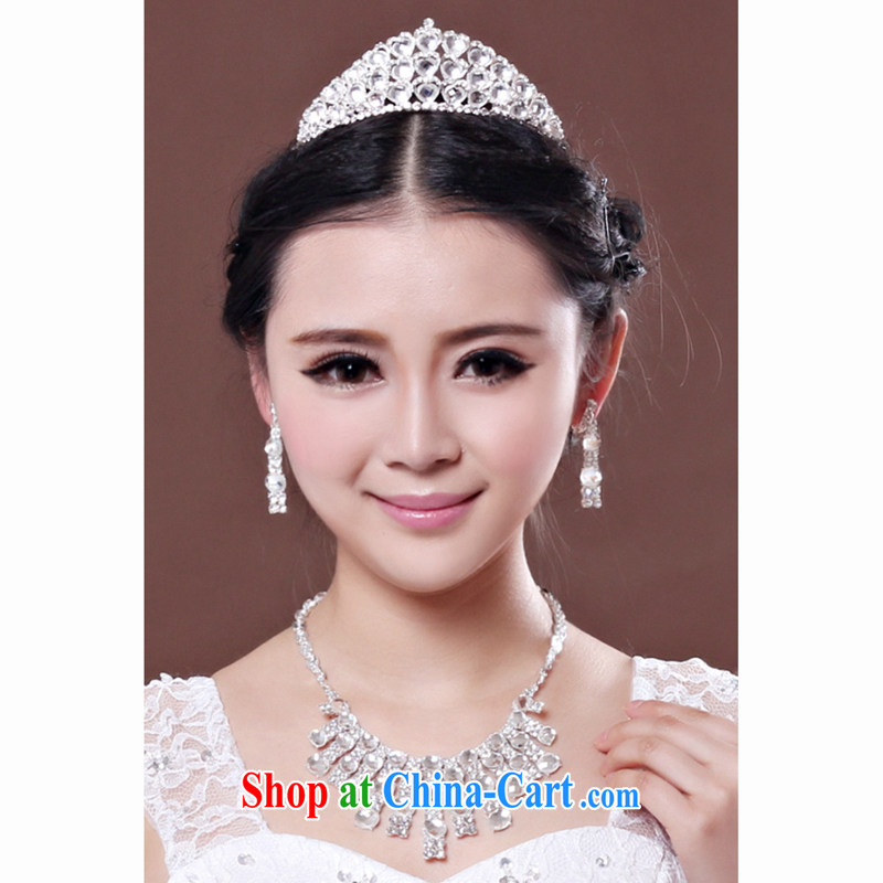 Time his new bride's great drill for Jewelry ornaments Crown necklace earrings 3-piece kit jewelry hair accessories wedding wedding accessories jewelry 3 piece set, the time, and, on-line shopping
