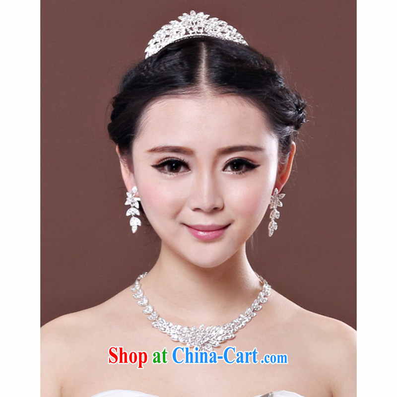 Syria Time 2015 new flowers bridal headdress of ornaments Crown necklace earrings 3-piece kit jewelry hair accessories wedding wedding accessories jewelry gift set 3 piece set, the time, and that on-line shopping