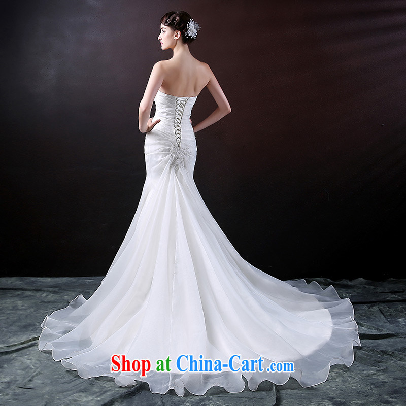 DressilyMe custom wedding - 2015 new heart-shaped bare chest collar crowsfoot wedding the root of the hem lace inserts drill bridal gown White - out of stock 25 day shipping XL, DRESSILY ME OCCASIONS WEAR ON - LINE, shopping on the Internet