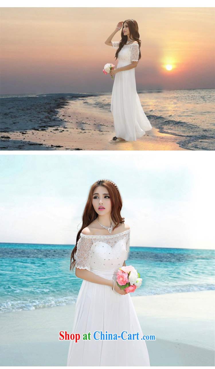 Under Su-hin 2015 new beach dress wedding nails Pearl inserts drill dress long dress F 5620 white XL pictures, price, brand platters! Elections are good character, the national distribution, so why buy now enjoy more preferential! Health