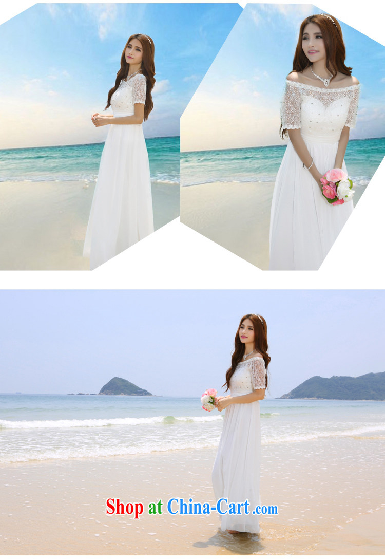 Under Su-hin 2015 new beach dress wedding nails Pearl inserts drill dress long dress F 5620 white XL pictures, price, brand platters! Elections are good character, the national distribution, so why buy now enjoy more preferential! Health