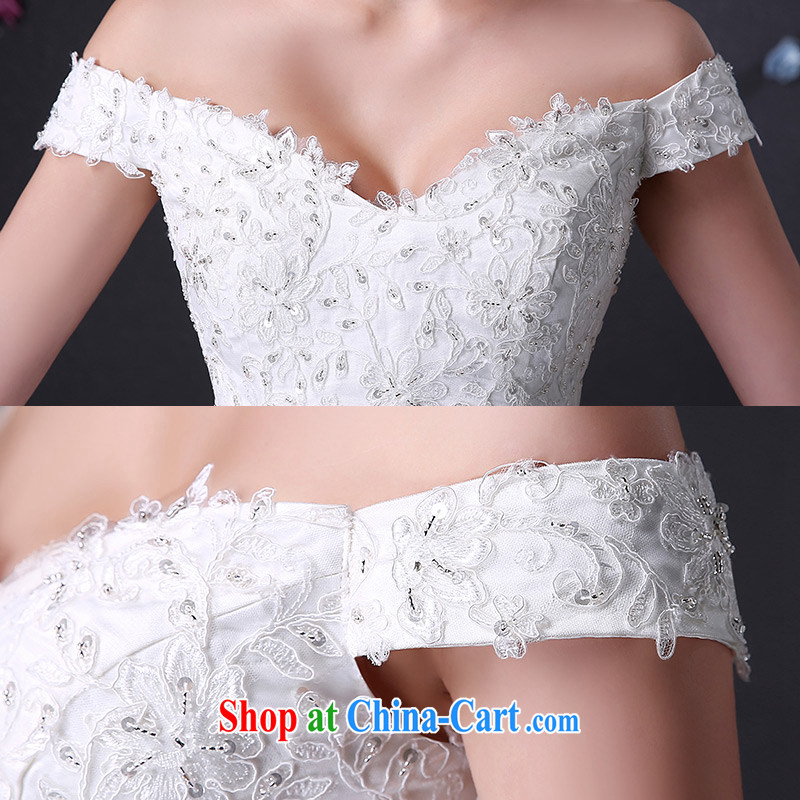 DressilyMe custom wedding - 2015 New Card shoulder cuff lace crowsfoot wedding beauty package shoulder zipper with seamless drill belt bridal gown White - out of stock 25 day shipping XL, DRESSILY ME OCCASIONS WEAR ON - LINE, shopping on the Internet