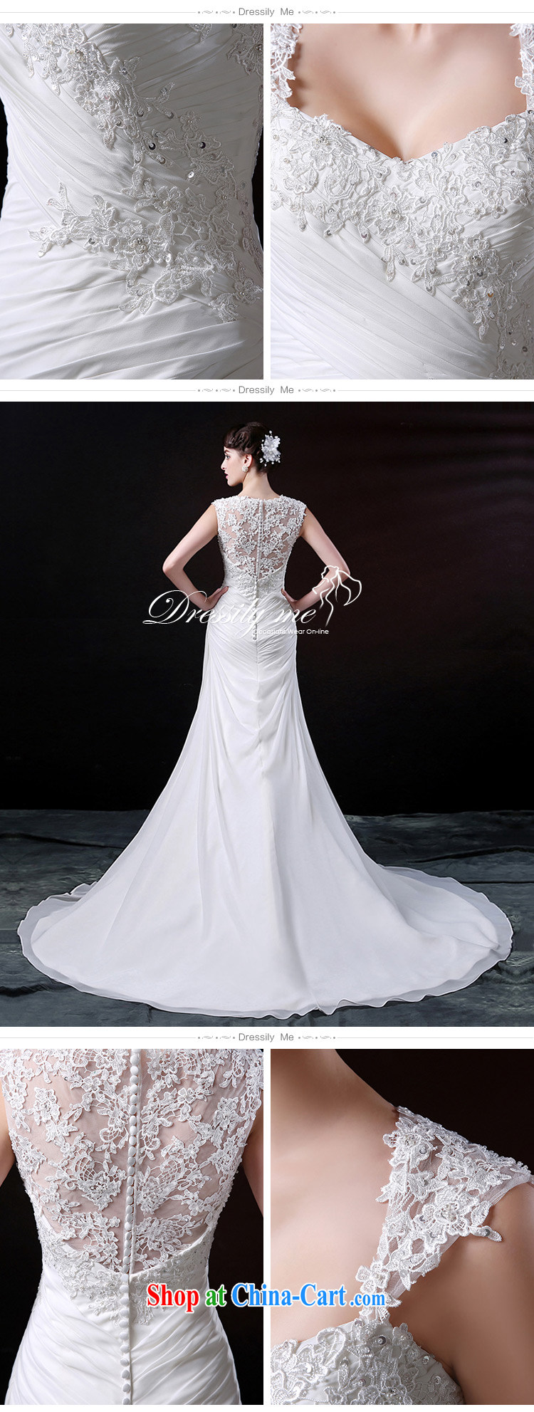 DressilyMe custom wedding dresses - 2015 new lace softness snow woven crowsfoot wedding lace cuff inserts drill the hem back exposed bridal gown White - out of stock 25 day shipping XL pictures, price, brand platters! Elections are good character, the national distribution, so why buy now enjoy more preferential! Health