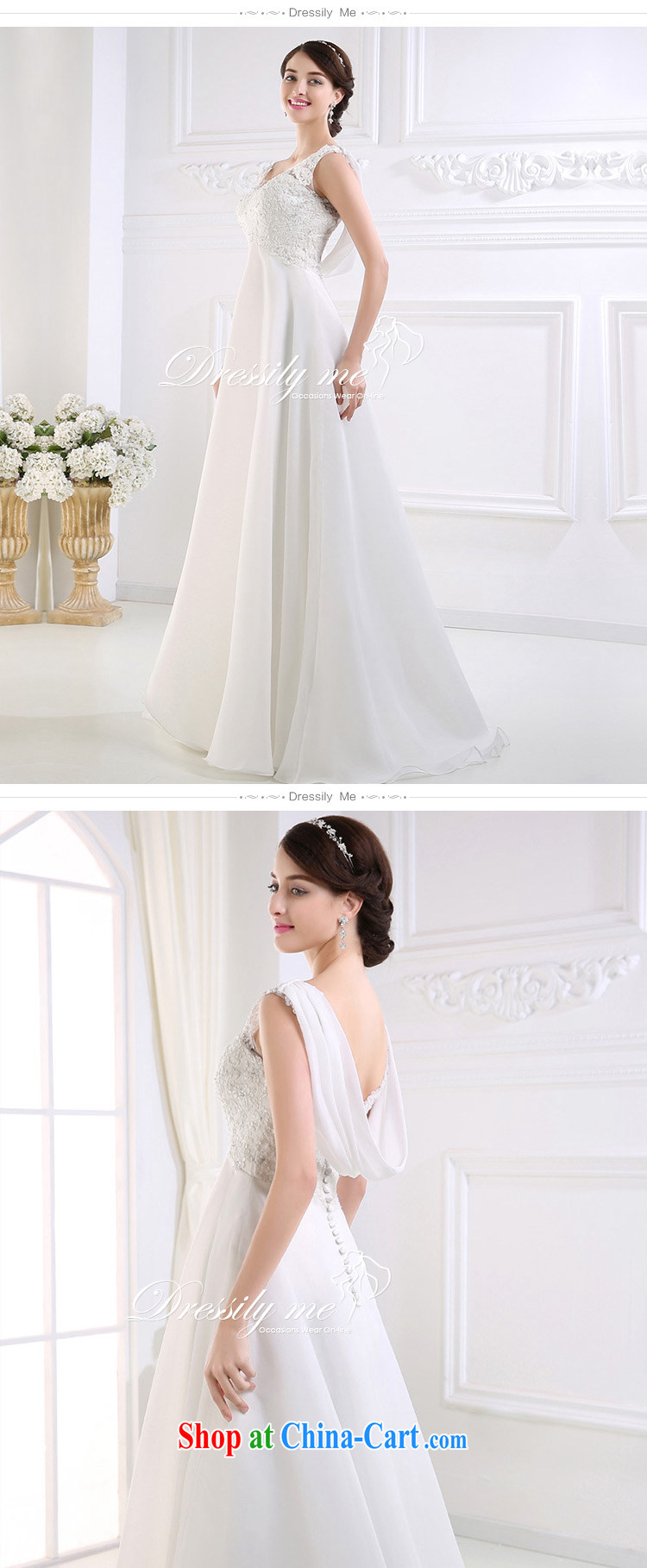 DressilyMe custom wedding - 2015 new high-waist lace A field version V collar beach outdoor wedding lace cuff bridal gown white - out of stock 25 day shipping XL pictures, price, brand platters! Elections are good character, the national distribution, so why buy now enjoy more preferential! Health