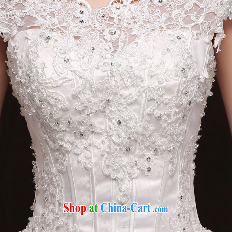 7 color 7 tone Korean version 2015 new brides field shoulder beauty antique Korean lace with package shoulder wedding dresses H 061 white XL, 7 color 7 tone, shopping on the Internet