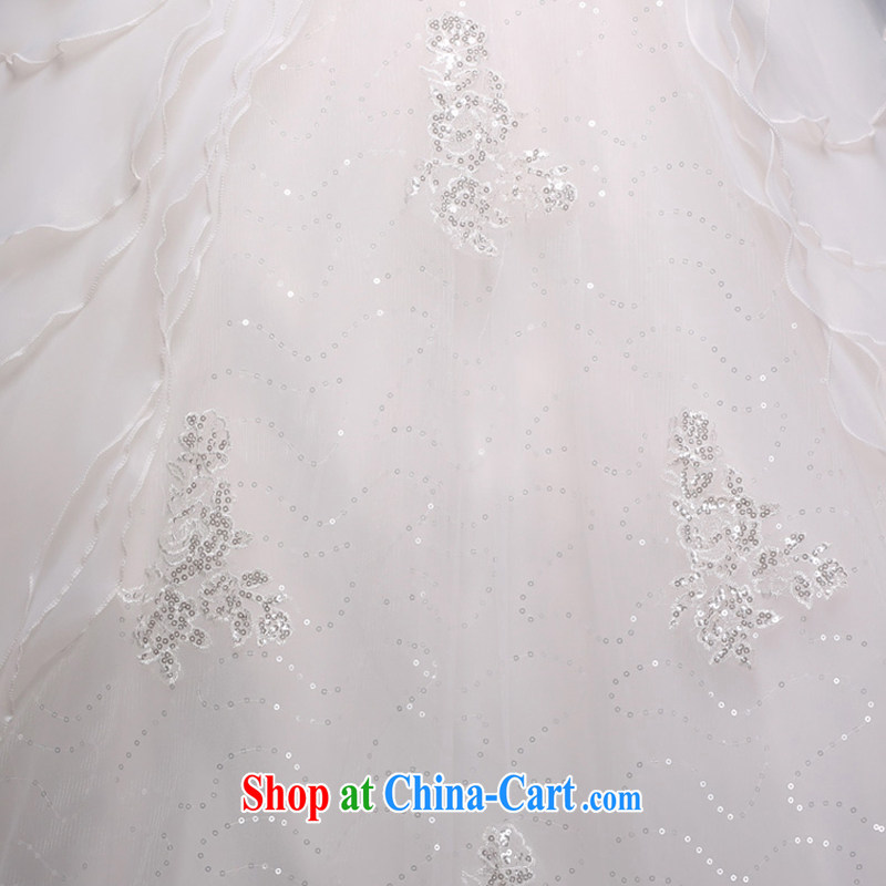 7 color 7 tone Korean version 2015 new brides field shoulder beauty antique Korean lace with package shoulder wedding dresses H 061 white XL, 7 color 7 tone, shopping on the Internet