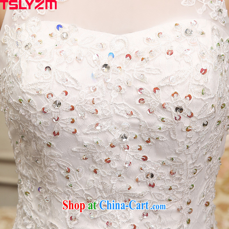 Tslyzm summer 2015 the waist small tail wedding dresses Korean version of the new dual-shoulder lace, cultivating wedding dress white XL, Tslyzm, shopping on the Internet