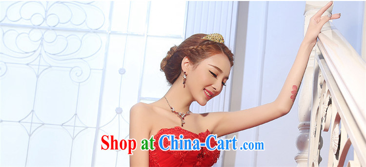 Tslyzm red wedding long-tail shoulders 2015 spring and summer new water drilling lace bridal wedding wedding dress, C XXL pictures, price, brand platters! Elections are good character, the national distribution, so why buy now enjoy more preferential! Health