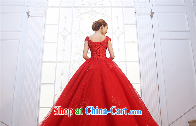 Tslyzm red wedding long-tail shoulders 2015 spring and summer new water drilling lace bridal wedding wedding dress, C XXL pictures, price, brand platters! Elections are good character, the national distribution, so why buy now enjoy more preferential! Health