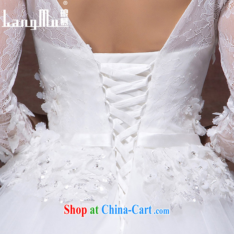 In Luang Prabang in the wedding dresses new 2015 modern bride Korean version the Field shoulder graphics thin manual flowers to bind with autumn and winter white advanced customization of Luang Prabang, shopping on the Internet