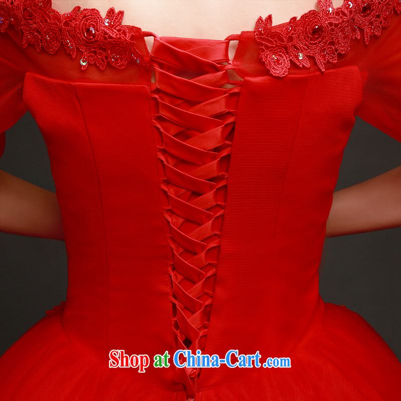 Cuff in a shoulder with red wedding dresses new spring 2015 marriages beauty tail hunsha female lace lace with love, so Pang, shopping on the Internet