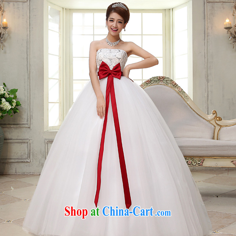 A good service is 2015 new bride Korean high waist pregnant women married off the chest, thick mm wedding dresses white 7 XL