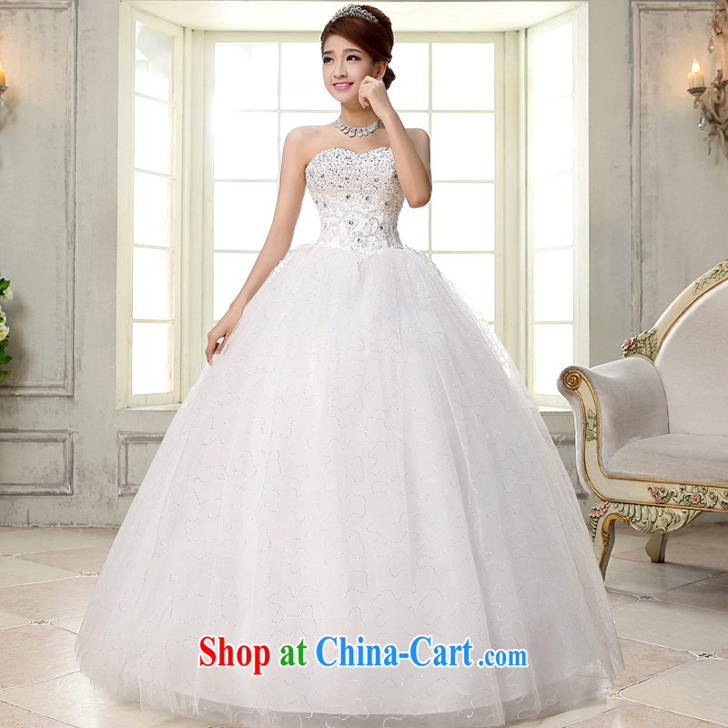 A good service is 2015 new marriages wedding long erase chest Princess shaggy skirt with tie wedding white 2XL