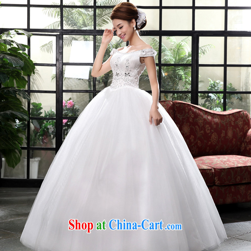 Good service is 2015 new marriages wedding long with a shoulder Princess shaggy dress wedding dresses white 2XL