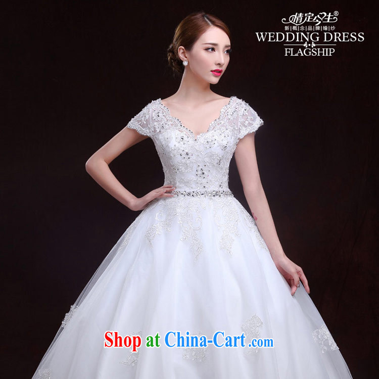 The Code love life 2015 wedding-tail field shoulder V collar lace romantic tied with spring and summer, Korean made wedding dress girls white XXL pictures, price, brand platters! Elections are good character, the national distribution, so why buy now enjoy more preferential! Health