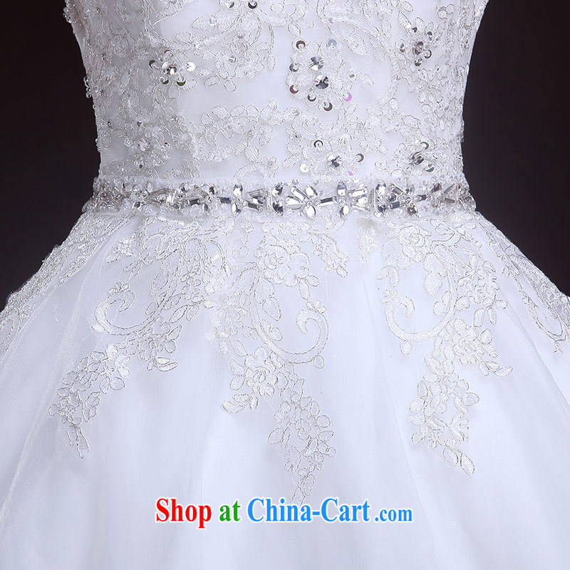 The Code love life 2015 wedding-tail field shoulder V collar lace romantic tied with spring and summer, Korean made wedding dress girls white XXL, love life, and on-line shopping