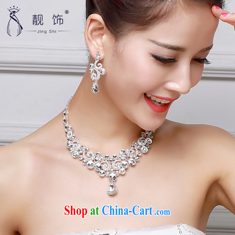Beautiful ornaments 2015 new bridal jewelry necklace earrings two-piece wedding dresses accessories shadow building supplies necklace ear ornaments two-piece 033, beautiful ornaments JinGSHi), shopping on the Internet