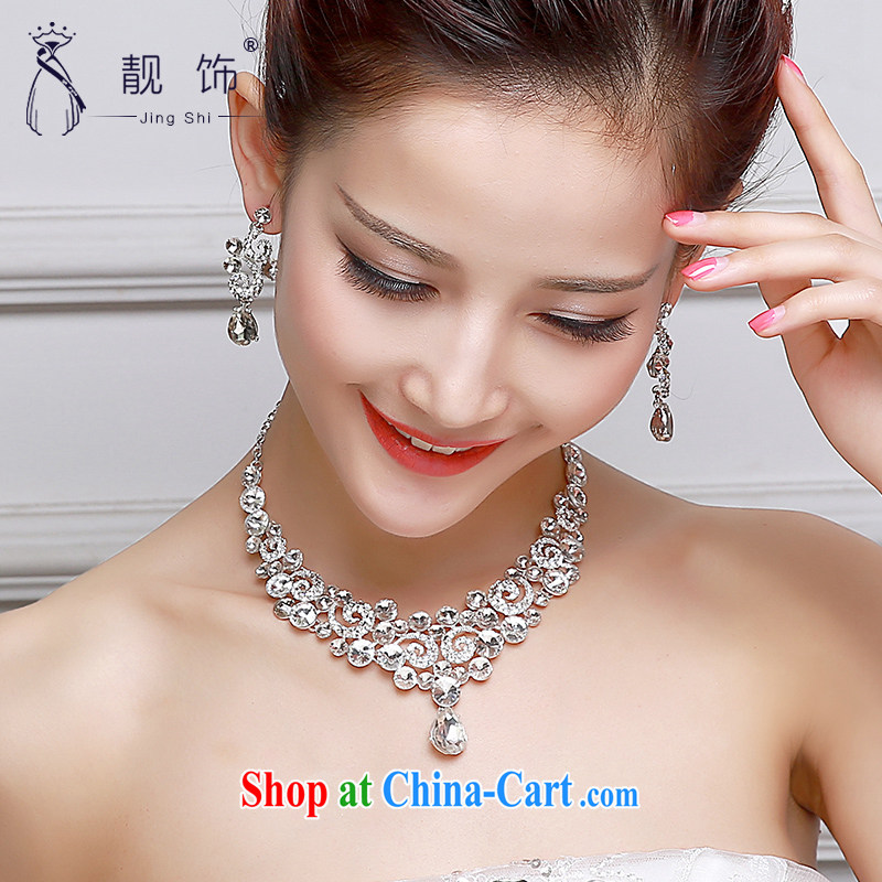 Beautiful ornaments 2015 new bridal jewelry necklace earrings two-piece wedding dresses accessories shadow building supplies necklace ear ornaments two-piece 033, beautiful ornaments JinGSHi), shopping on the Internet