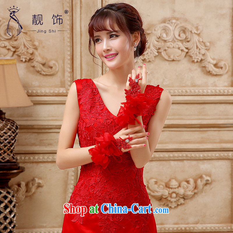 Beautiful ornaments 2015 new bride short red gloves wedding dresses accessories accessories red gloves 105, beautiful ornaments JinGSHi), shopping on the Internet