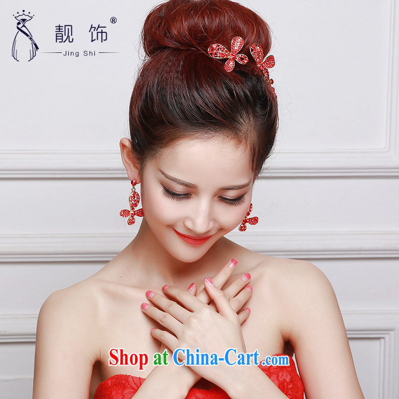 Beautiful ornaments 2015 new bridal red head-dress red crown and ornaments wedding dresses accessories accessories Red Kit 043, beautiful ornaments JinGSHi), shopping on the Internet