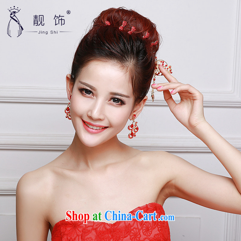 Beautiful ornaments 2015 new bridal red head-dress bow-tie Crown earrings dress dresses accessories accessories Red classic jewelry 048, beautiful ornaments JinGSHi), online shopping