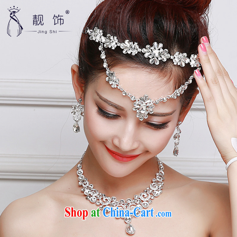 Beautiful ornaments 2015 new bride and bride's Headdress chain Crown necklace earrings 3-Piece wedding accessories bridal Crown suite 068, beautiful ornaments JinGSHi), shopping on the Internet