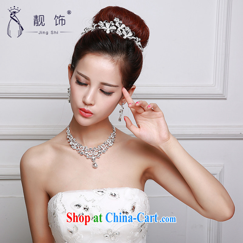 Beautiful ornaments 2015 new bridal Crown necklace earrings Kit Deluxe Water drilling wedding accessories wedding accessories white Crowne Plaza suite 067, beautiful ornaments JinGSHi), and shopping on the Internet