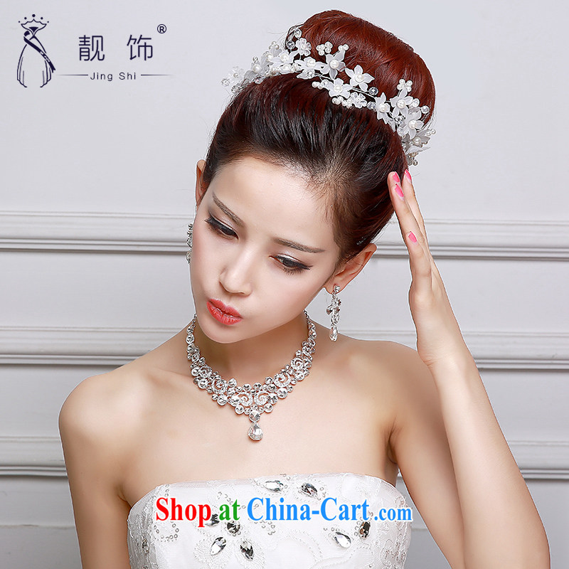 Beautiful ornaments 2015 new bridal head-dress necklace earrings 3-Piece wedding accessories white jewelry. Building supplies wedding dresses accessories bridal jewelry 015, beautiful ornaments JinGSHi), online shopping
