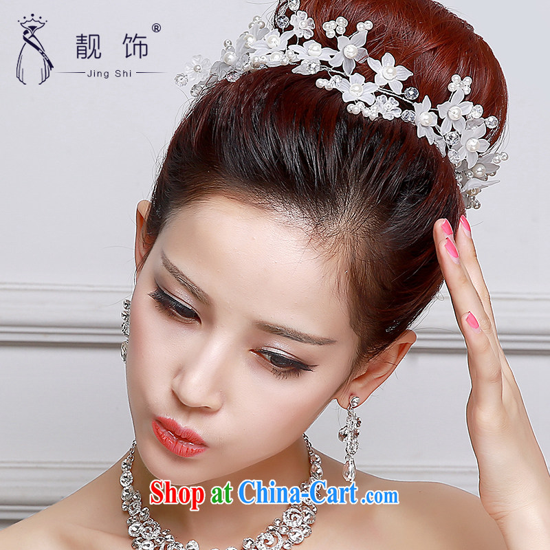 Beautiful ornaments 2015 new bridal head-dress necklace earrings 3-Piece wedding accessories white jewelry. Building supplies wedding dresses accessories bridal jewelry 015, beautiful ornaments JinGSHi), online shopping