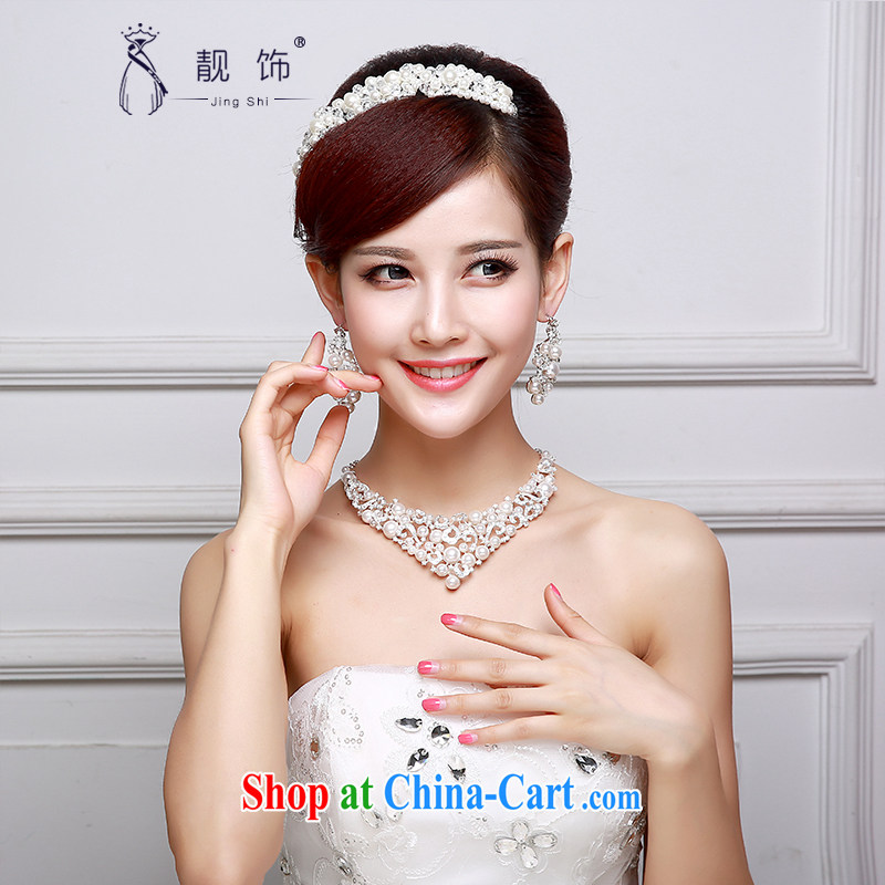 Beautiful decorated bridal head-dress wedding dresses accessories Crown necklace earrings 3 piece bridal wedding supplies Crown necklace Kit 006