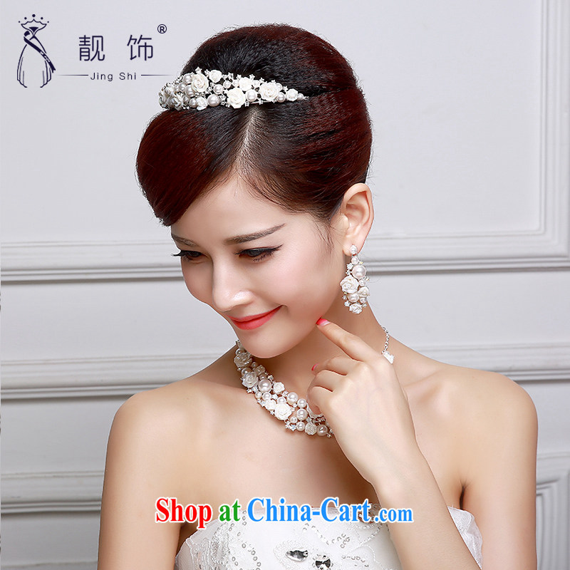 Beautiful ornaments 2015 new bridal jewelry diamond jewelry bridal wedding supplies Crown necklace earrings 3-Piece Crown suite 001, beautiful ornaments JinGSHi), and on-line shopping