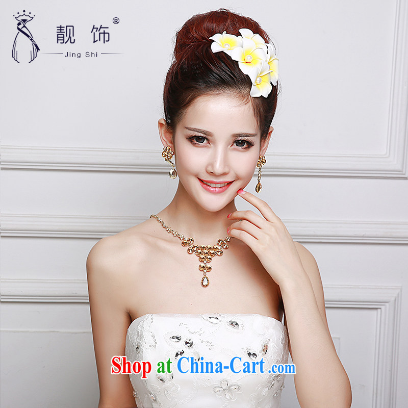 Beautiful ornaments 2015 new bridal headdress gold crown and ornaments necklace earrings set wedding accessories accessories bridal and floral jewelry set 070, beautiful ornaments JinGSHi), and shopping on the Internet
