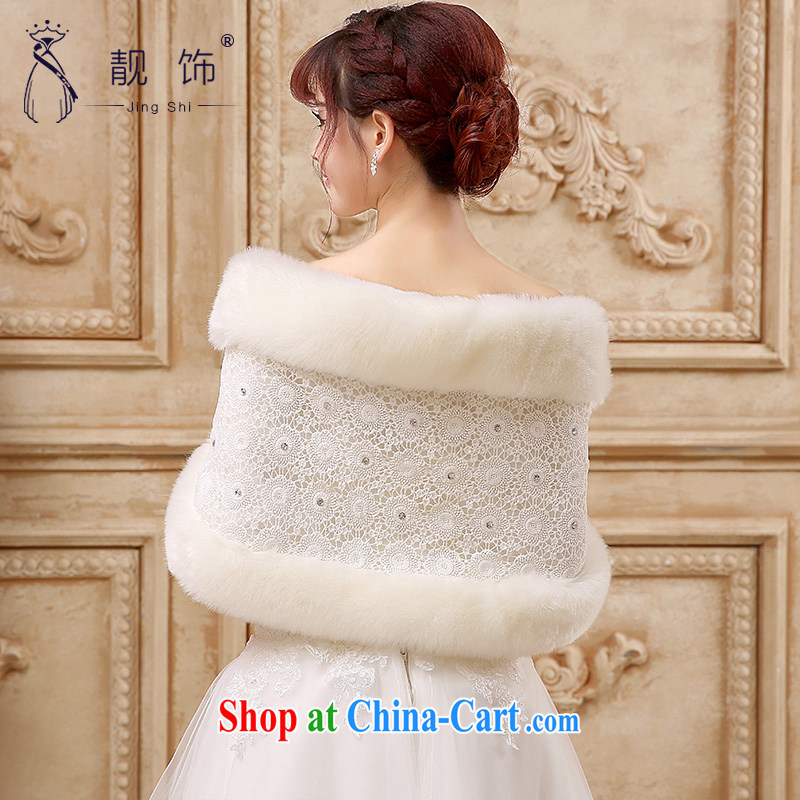 Beautiful decorated Wedding shawl 2015 new winter, scarves and thick warm white hair shawl white wood drill 026, beautiful ornaments JinGSHi), online shopping