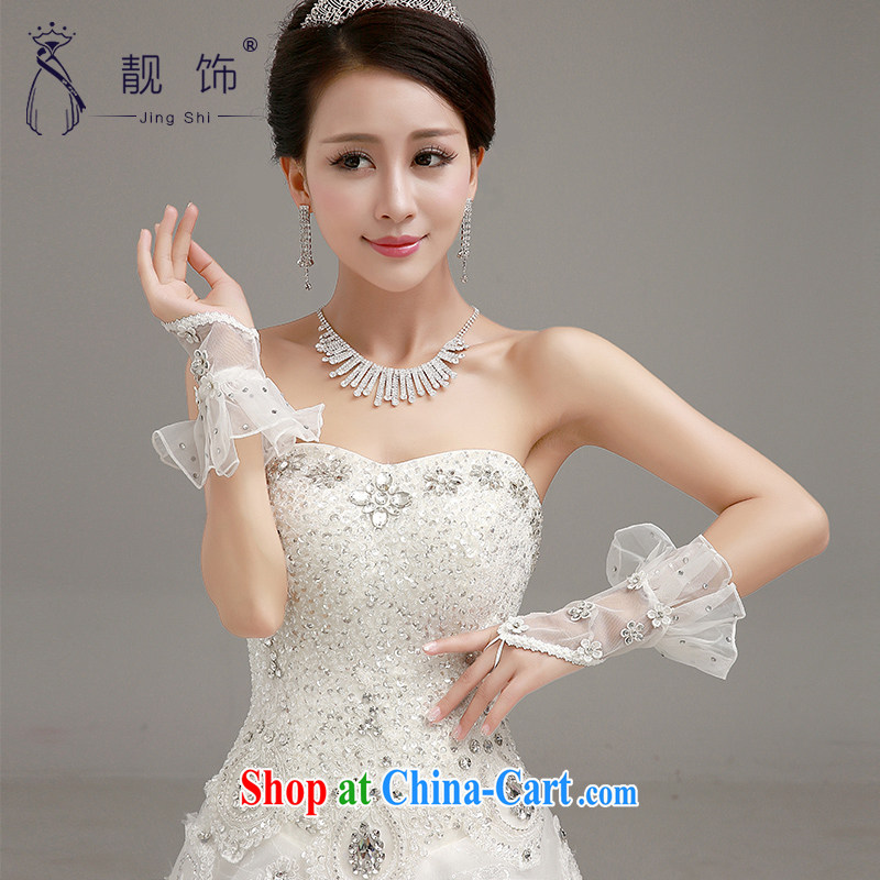 Beautiful ornaments 2015 new luxury lace hand bride, long gloves, wedding dresses accessories accessories white set gloves 052, beautiful ornaments JinGSHi), online shopping