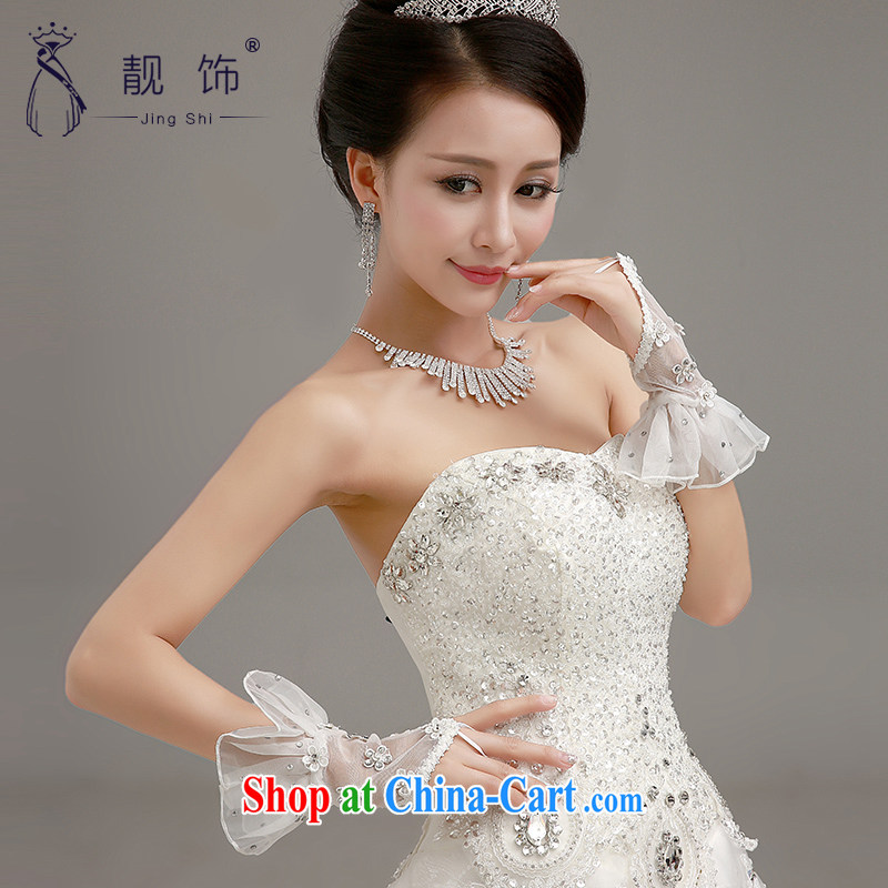 Beautiful ornaments 2015 new luxury lace hand bride, long gloves, wedding dresses accessories accessories white set gloves 052, beautiful ornaments JinGSHi), online shopping
