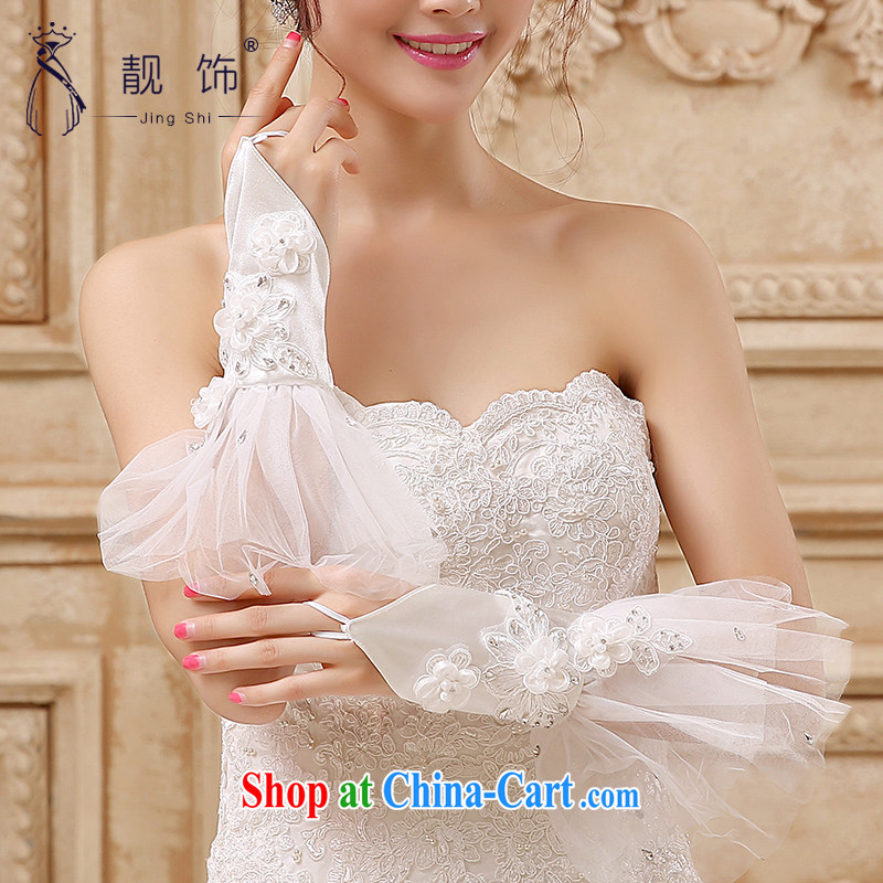 Beautiful ornaments 2015 new, luxurious white lace manually staple pearl river water drilling bridal short gloves white gloves 102, beautiful ornaments JinGSHi), shopping on the Internet