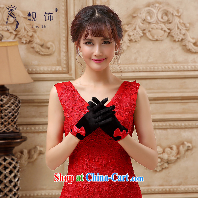 Beautiful ornaments 2015 new bridal wedding dresses accessories accessories no means short gloves Black Gold Red 5 refers to 110 gloves, beautiful ornaments JinGSHi), online shopping