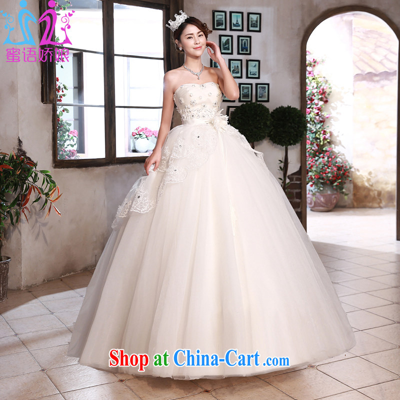 Honey, bride pregnant women wedding dresses 2015 new Korean high-waist high, thick mm marriages with lace wedding white XXL