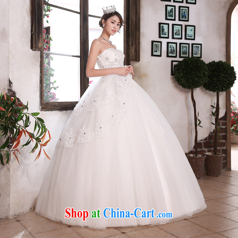 Honey, bride pregnant women wedding dresses 2015 new Korean high-waist high, thick mm marriages with lace wedding white XXL, honey, bride, shopping on the Internet