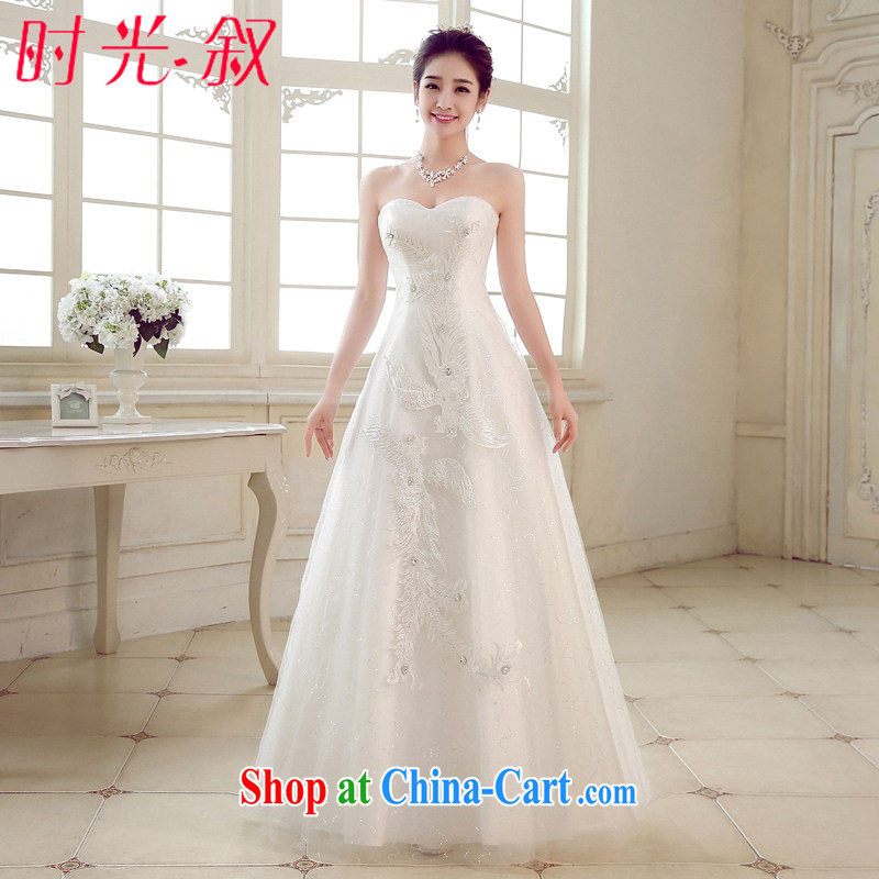 Time his wedding dresses 2015 New A Field dress with Phoenix embroidery marriages wiped chest white long tie-cultivating with Japan, and the ROK wedding white M