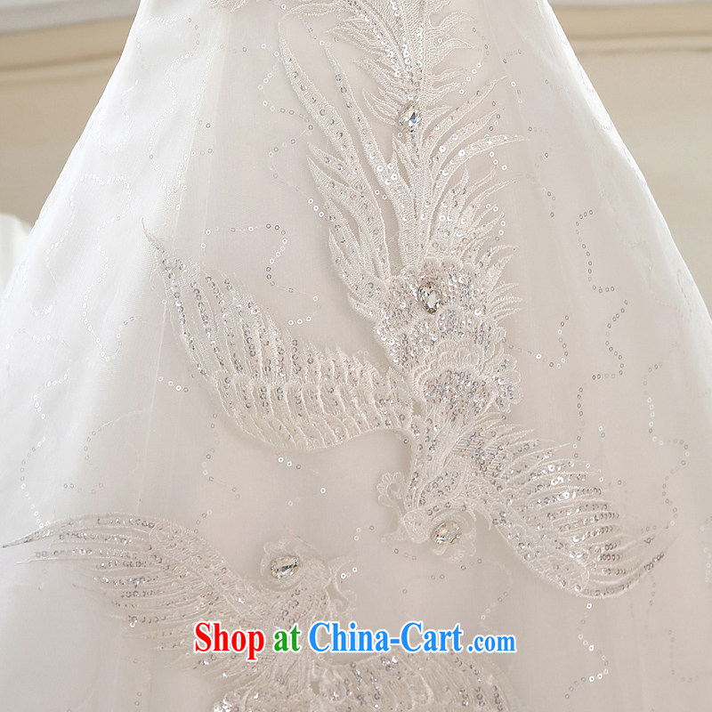 Time SYRIAN ARAB wedding dresses 2015 New A Field dress with Phoenix embroidery bridal married Mary Magdalene chest white long tie-up beauty in Japan, and the Republic of Korea wedding white M, time, and shopping on the Internet
