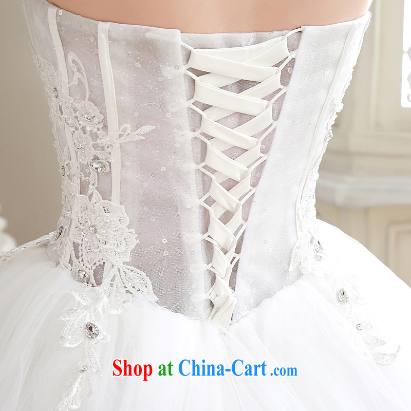 Time Syria, Japan, and South Korea wedding dress bridal fluoro-erase chest Korean version with the Code Princess shaggy dress tie wedding dress dress 2015 new white M, time, and shopping on the Internet