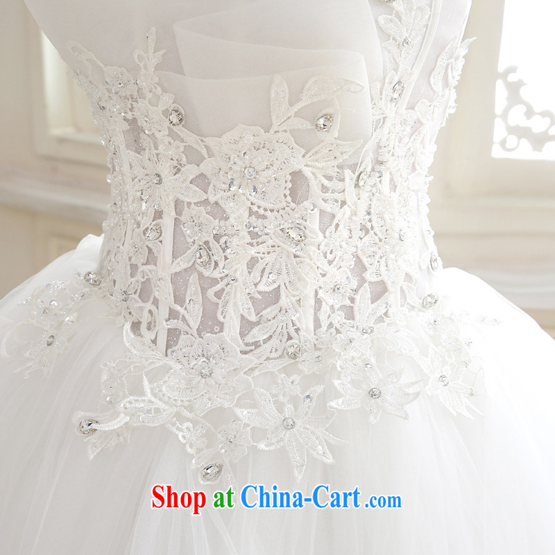 Time Syria, Japan, and South Korea wedding dress bridal fluoro-erase chest Korean version with the Code Princess shaggy dress tie wedding dress dress 2015 new white M, time, and shopping on the Internet