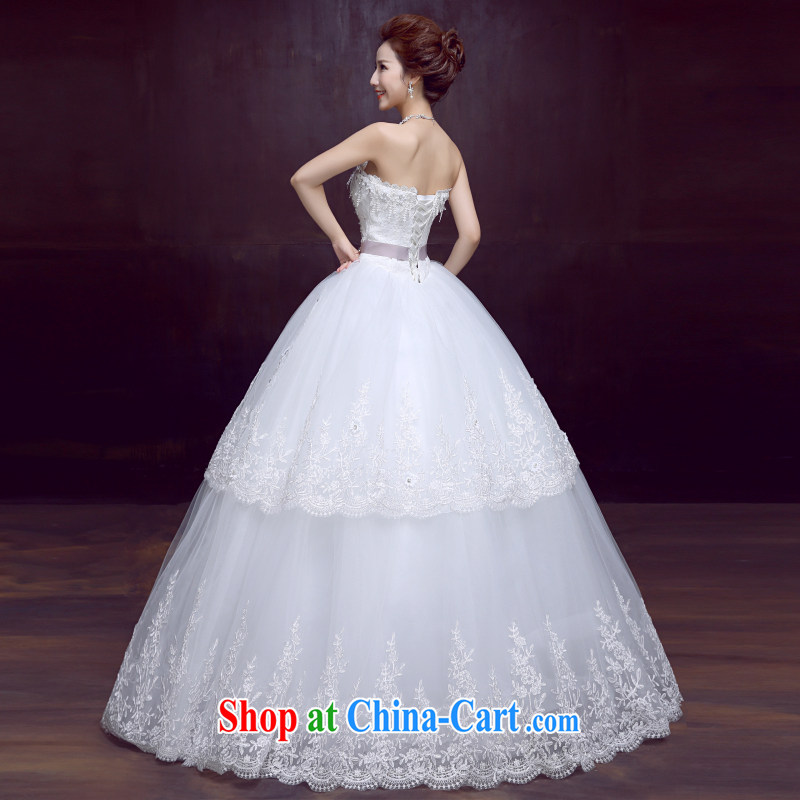 Dumping the married Yi wedding dresses new 2015 Korean-style Mary Magdalene Beauty Chest with shaggy dress sweet bride parquet drill yarn white XS, dumping the married Yi, on-line shopping